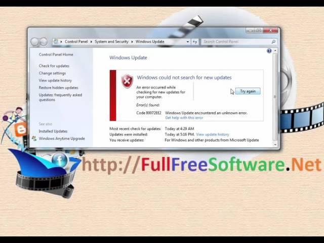 How to fix windows update error code 80072EE2 (Works 100%)