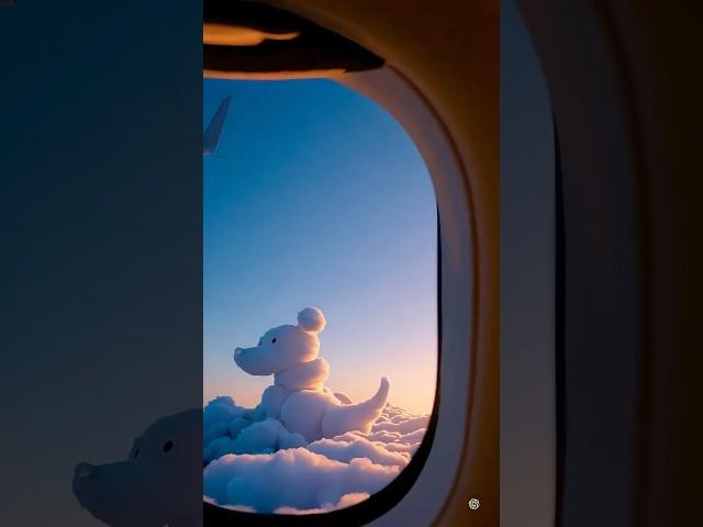 Adorable Puppy Cloud Spotted from an Airplane! #shorts #puppy #animals