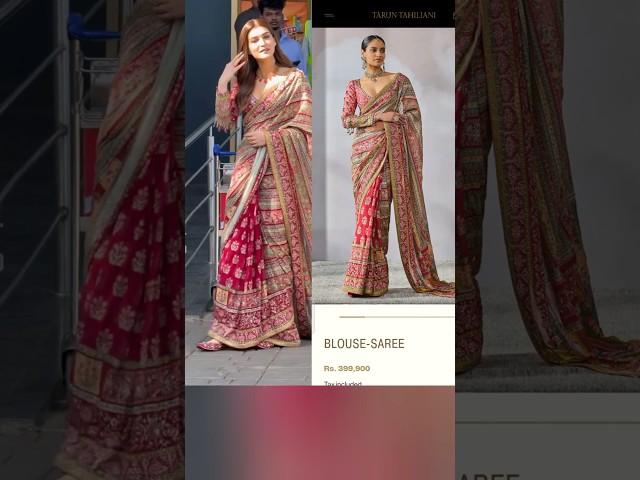 Kriti Sanon wearing saree from the brand Taruntahiliani ️#kritisanon#youtubeshorts#shorts#saree