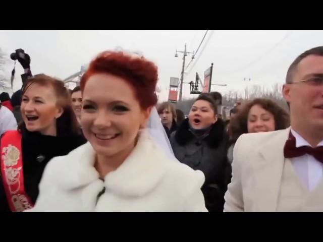 Свадебный сюрприз ! (Флешмоб). Москва.  Воробьевы горы. (720-HD) !