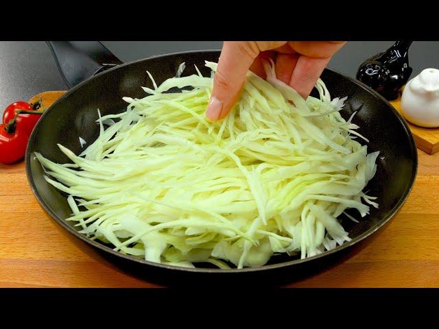 Cabbage with eggs is tastier than pizza! Easy delicious cabbage recipe! 