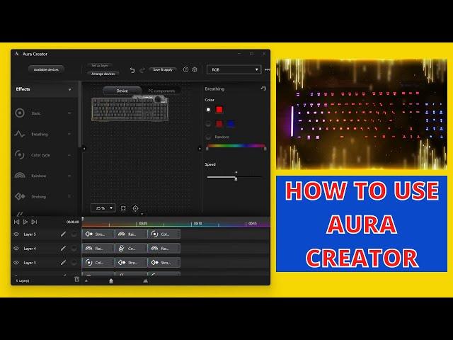 How to use Aura Creator? Aura Creator Tutorial using Asus TUF Gaming Keyboard