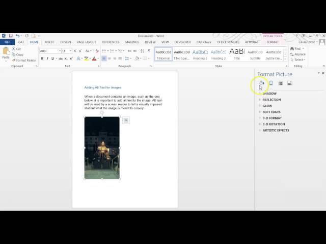 Adding Alt Text to Images in MS Word