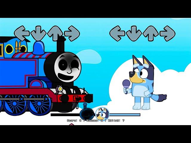 FNF Thomas and Friends All Phases VS Bluey, Bingo & Mackenzie Sings Pony Girl | Bluey FNF Mods