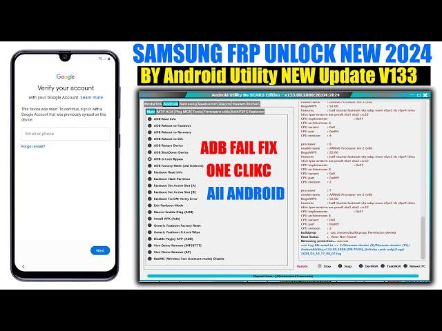 Android Utility New Update Samsung FRP Bypass 2024 ADB Enable Fail | Samsung FRP Tool 2024