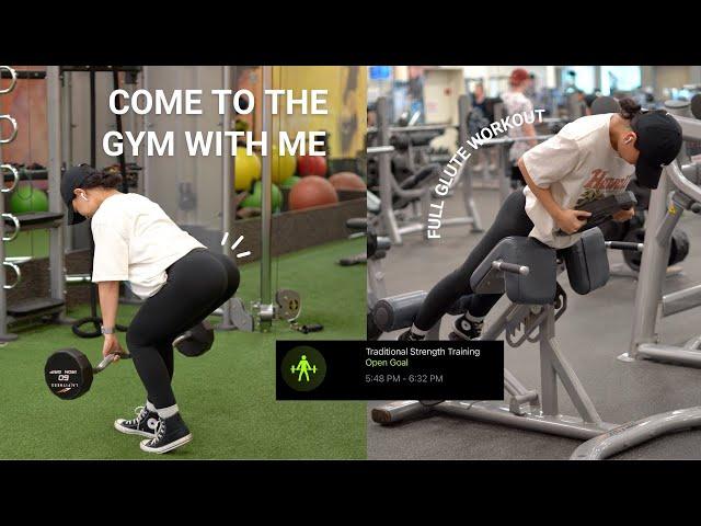 COME TO THE GYM WITH ME | full glute workout, pre workout meal & new gym bag