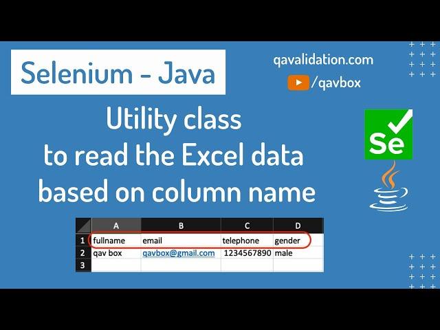 Utility to read excel data based on column name in Selenium Java