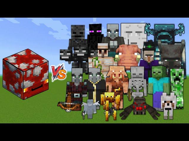 REDSTONE CUBE vs All Mobs in Minecraft (Minecraft Dungeons)