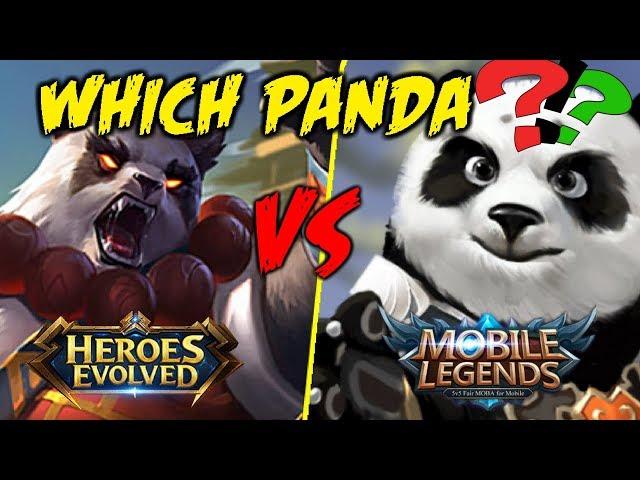 PANDA SHOWDOWN -- HEROES EVOLVED vs MOBILE LEGENDS (BOMBOM vs AKAI)!