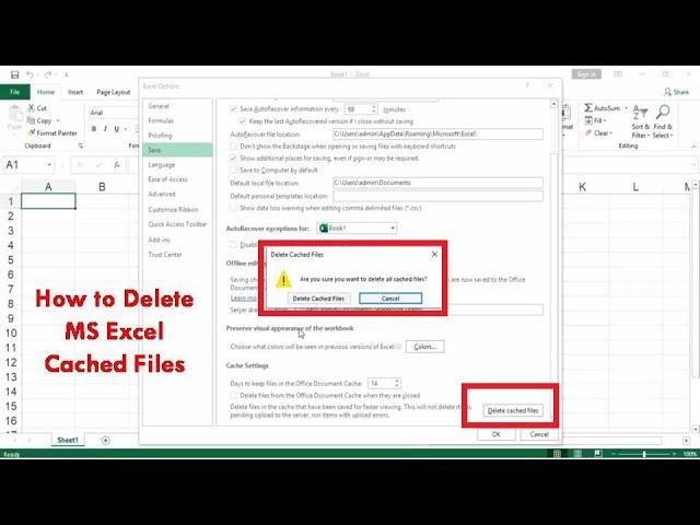 How to Delete MS Excel Cached Files