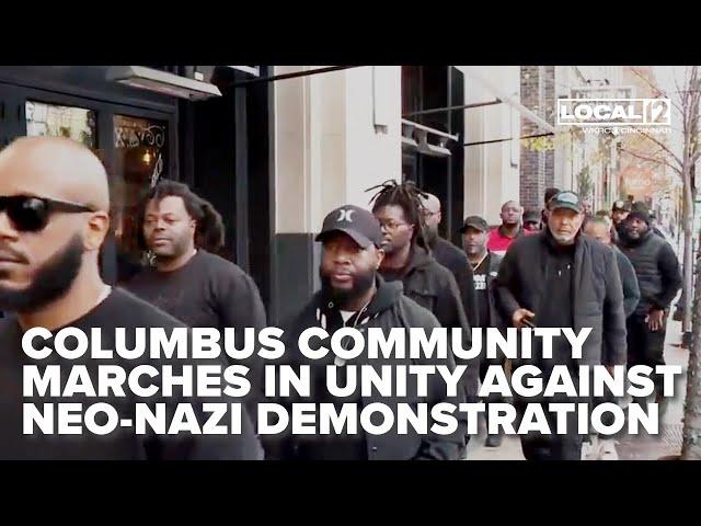 Columbus community leaders unite for march against neo-Nazi demonstration