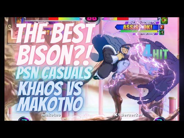 MvC2 - PSN Casuals - IS THIS THE BEST BISON?!  Khaos vs Makotno 06/15/24