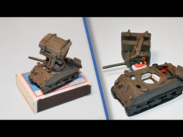 The Most little Tank model with interior in the World! -Sherman Calliope. CLAY. Sculpture.