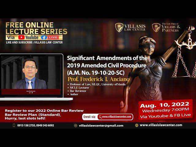 Significant Amendments of the 2019 Civil Procedure (A.M No. 19-10-20-SC)