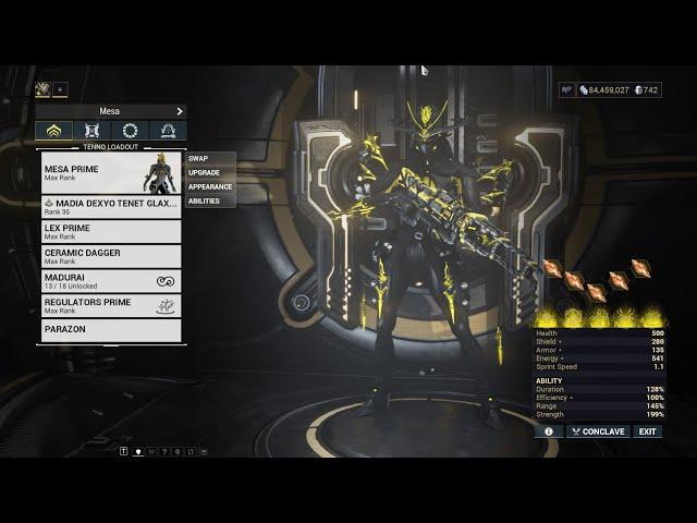 Warframe Maximum Investment - Mesa Prime