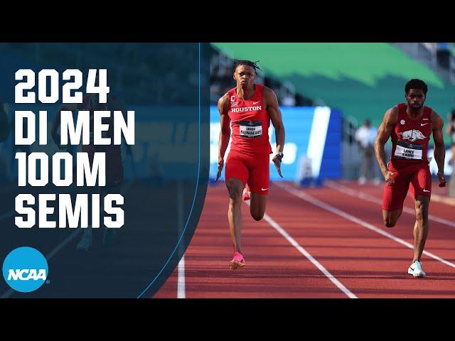 All 3 men's 100-meter semifinals | 2024 NCAA track championship