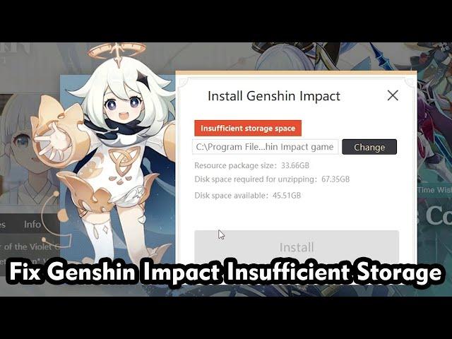 How to Fix Genshin Impact Insufficient Storage Error in Windows Pc or Laptop