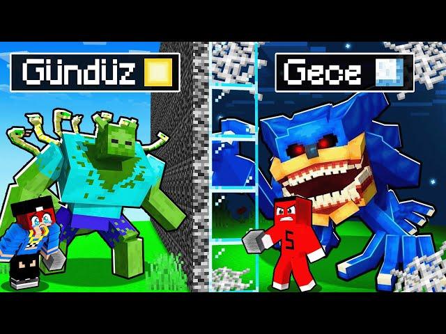 GÜNDÜZ vs GECE MOB SAVAŞI !! - Minecraft