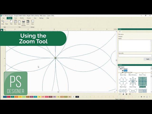 Using the Zoom Tool in Pro-Stitcher Designer