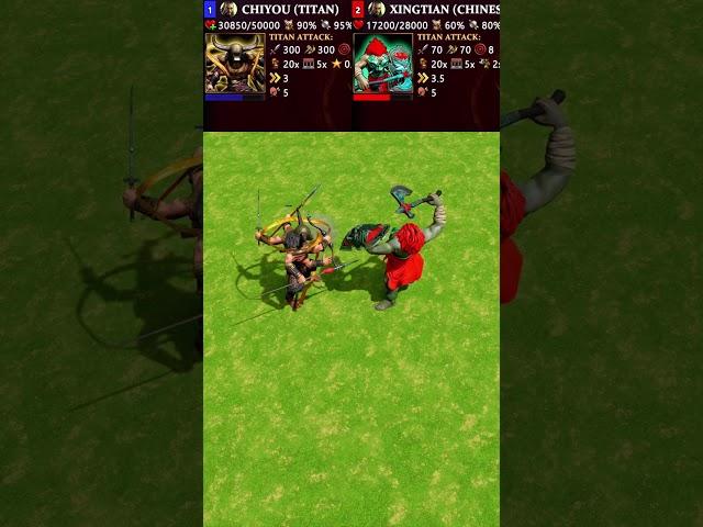 Chiyou (Titan) vs Xingtian (Chinese Titan) (Age of Mythology: Retold) #Shorts