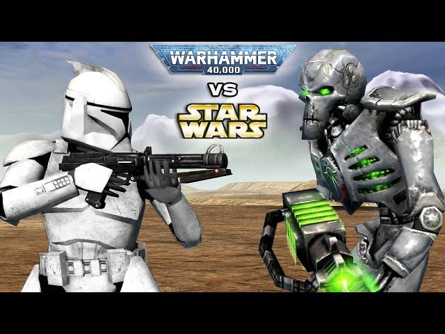 STAR WARS vs WARHAMMER 40K: Clone Troopers vs Necrons - Men of War: Assault Squad 2