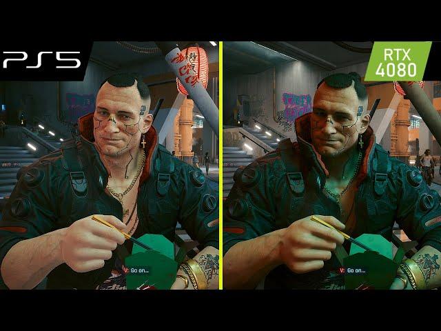 Cyberpunk 2077 Overdrive RTX 4080 vs PS5 Ray Tracing Mode Graphics Comparison