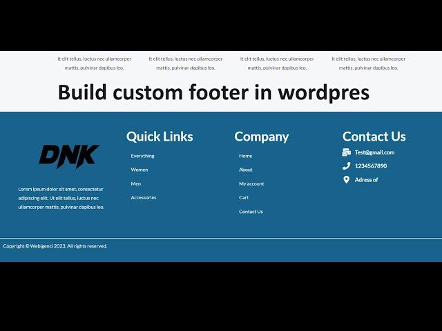 How to create custom footer in wordpress website | Mobile responsive footer