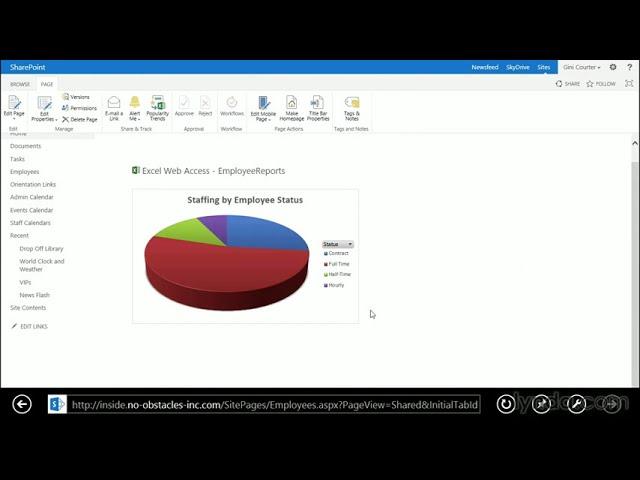 SharePoint Tutorial - Sharing a workbook using an Excel Web Access Web Part