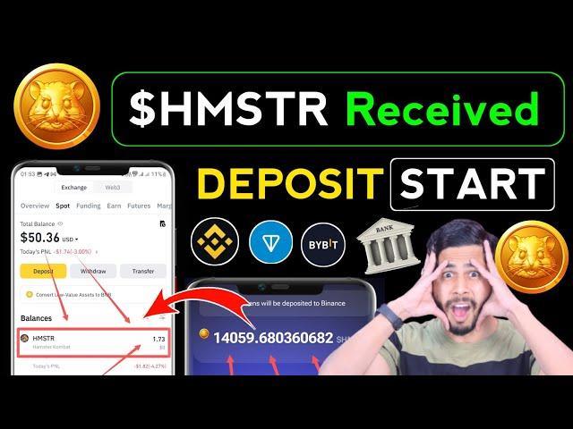 $HMSTR TOKEN Received in Binance  hamster token deposit start, hamster kombat token withdrawal