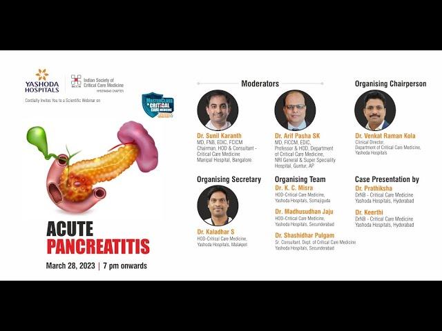 Webinar Topic: ACUTE PANCREATITIS| Yashoda Hospitals Hyderabad