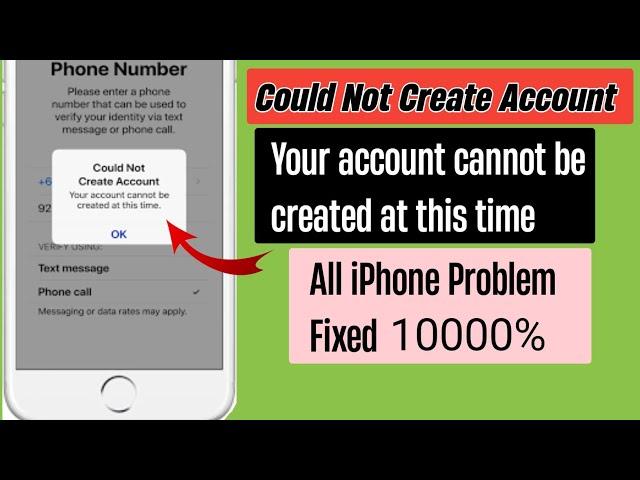 How To Fix Could Not Create Account | Your account cannot be created at this time | All (iOS) Fixed