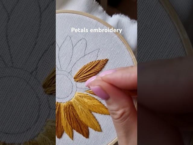 Sunflower petals hand embroidery #embroidery #handembroidery #handmade #flowers #stitch #art #needle