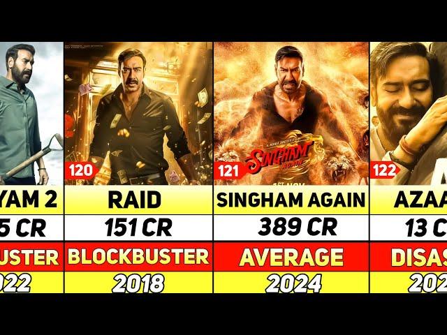 Indian Actor AJAY DEVGAN All Hit & Flop Movies List | Azaad | Singham Again | Drishyam 3