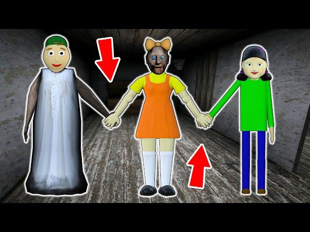 Granny vs Squid Game (오징어 게임) vs Baldi - funny horror school animation (21-40 series in a row)