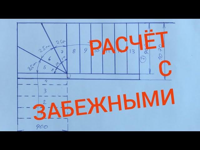 Расчёт с забежными ступенями.