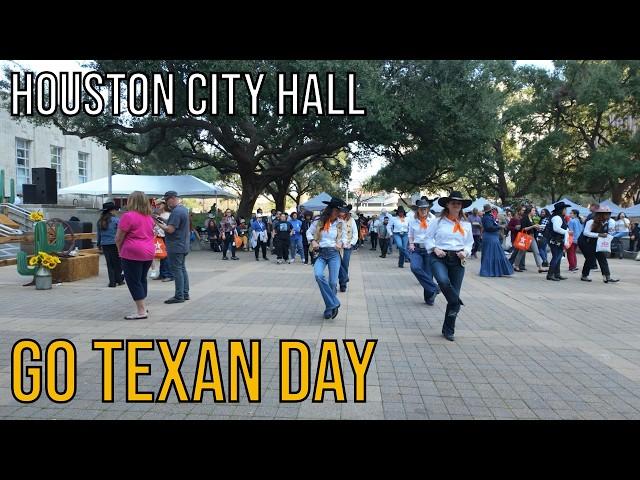 Go Texan Day In Houston! Walk with me around City Hall!