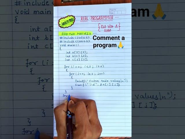 matrix addition #coding #programmer #computer programmer #2023 #viral #shorts