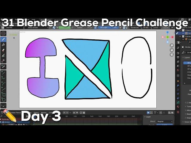 31 Days of Blender Grease Pencil Challenges - Day 3: Close the Gap