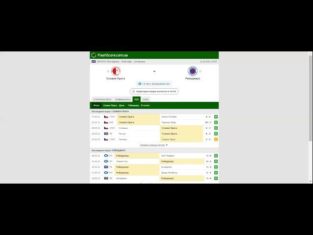 Прогноз на матч Славия Прага – Рейнджерс [11.03.2021]: первая очная встреча