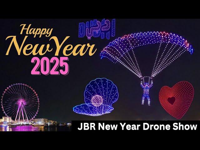 Epic Dubai New Year Drone Show 2025: Bluewaters Island & JBR Beach in 4K