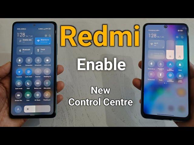 how to enable new control centre/panel Redmi xiaomi