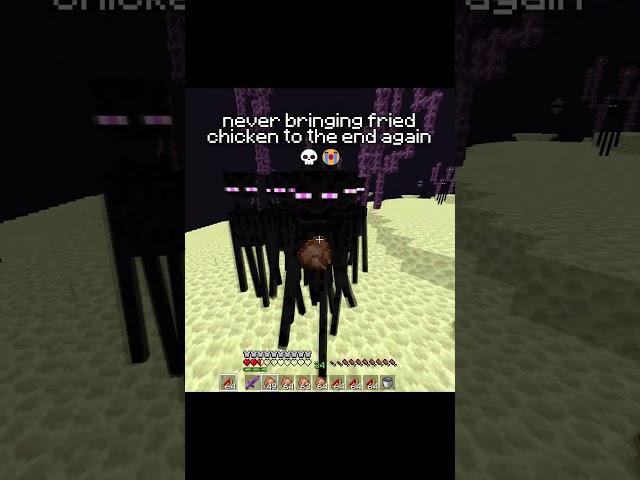 what did i do wrong  #minecraft #enderman #minecraftvideos #friedchicken #minecraftmemes #shorts
