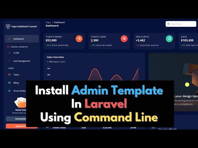 How to Install Admin Template in Laravel using Command Line | Argon Admin Template