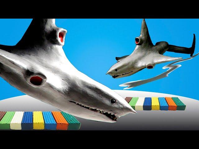 AIRCRAFT SHARK - Horror Maker vs.  Лепка ОК and Видео Лепка - Modeling a monster from plasticine