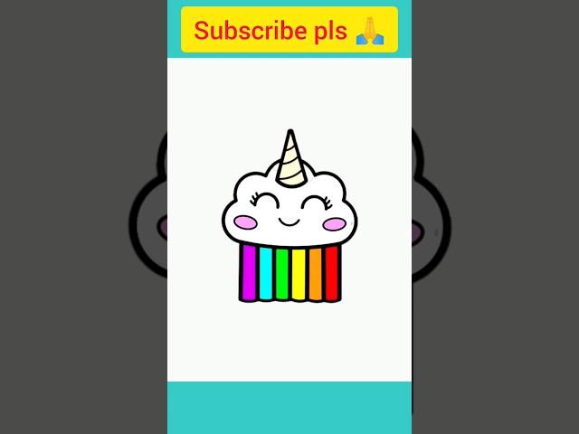 HOW TO DRAW A CLOUD UNICORN - HOW TO DRAW A CLOUD KAWAII - #shorts #art #drawing