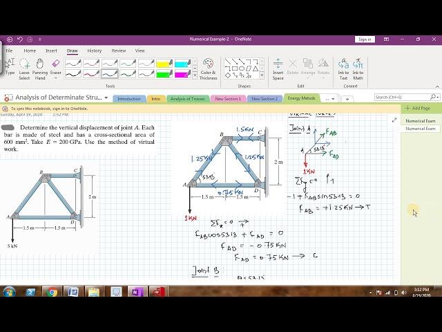 Virtual Work Principle-Truss Example-2-Part 1