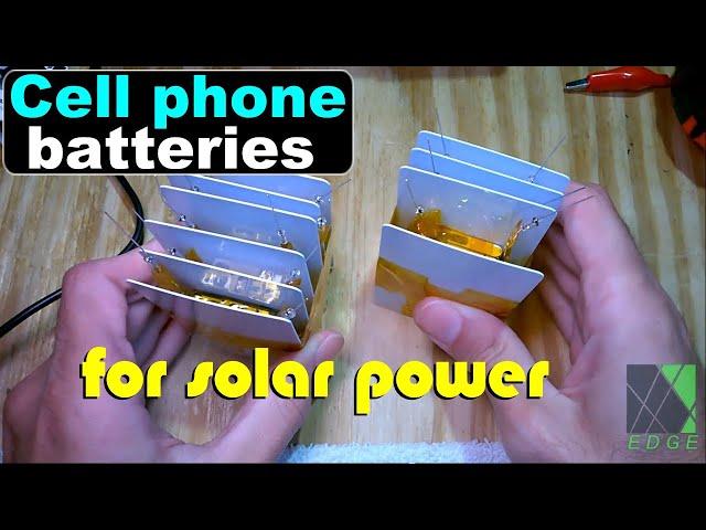 At my workbench! Mobile cell phone lithium batteries for solar power, recycling project (Part 2)