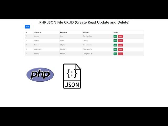 PHP JSON File CRUD (Create Read Update and Delete)