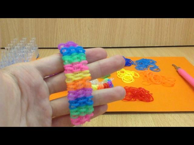 Браслет Радуга из резинок на станке Rainbow Loom