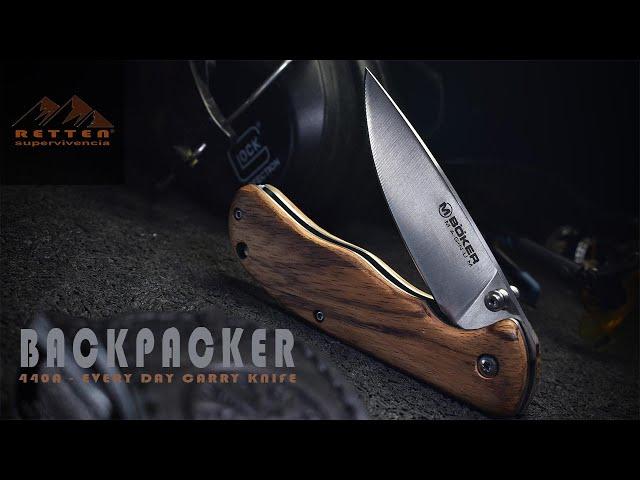 Boker Magnum Backpacker wood Knife for Every Day Carry - Unboxing Retten supervivencia - 01El605